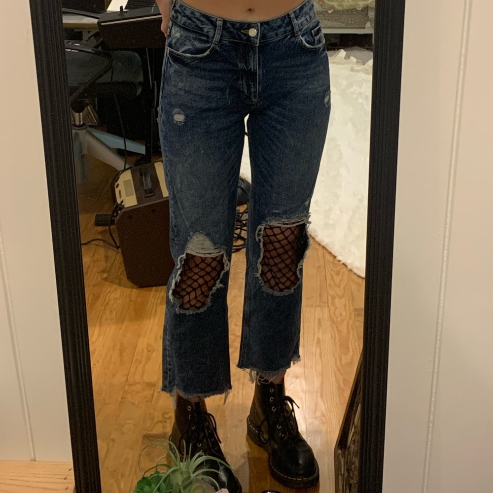 Zara Ripped Jeans with Mesh